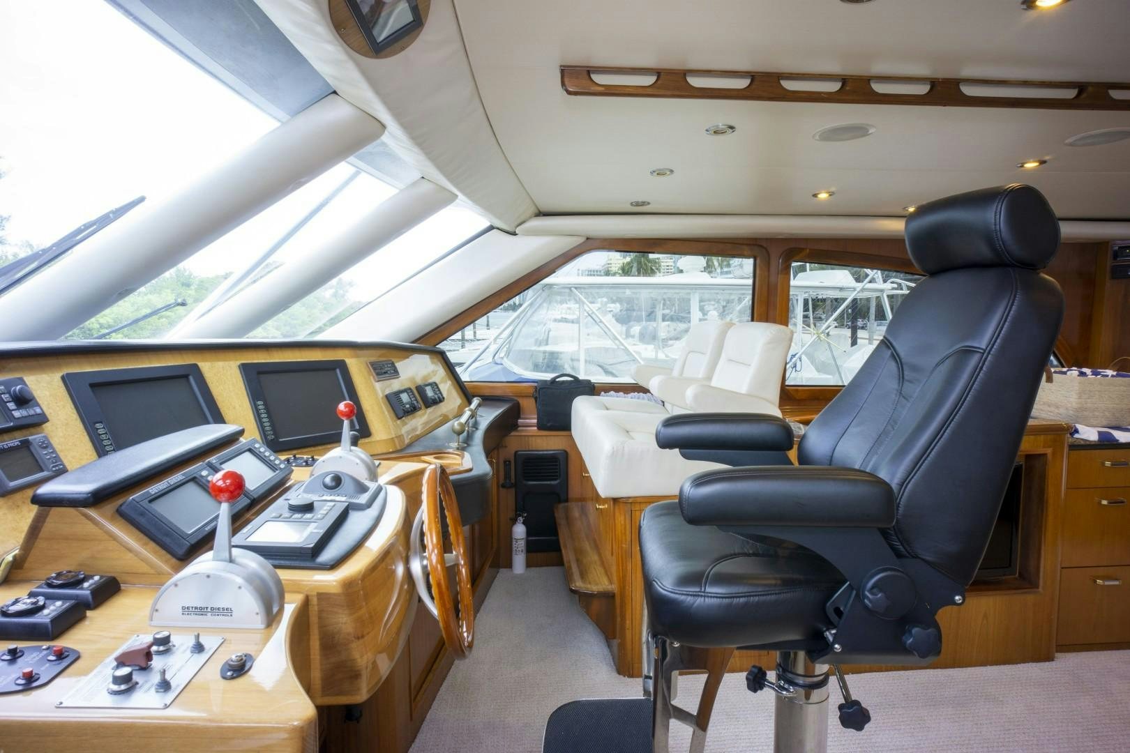 a room with a desk and computers aboard REEL DEAL Yacht for Sale