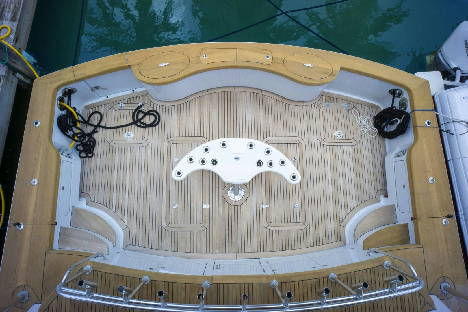 a white box with a white animal on it aboard REEL DEAL Yacht for Sale