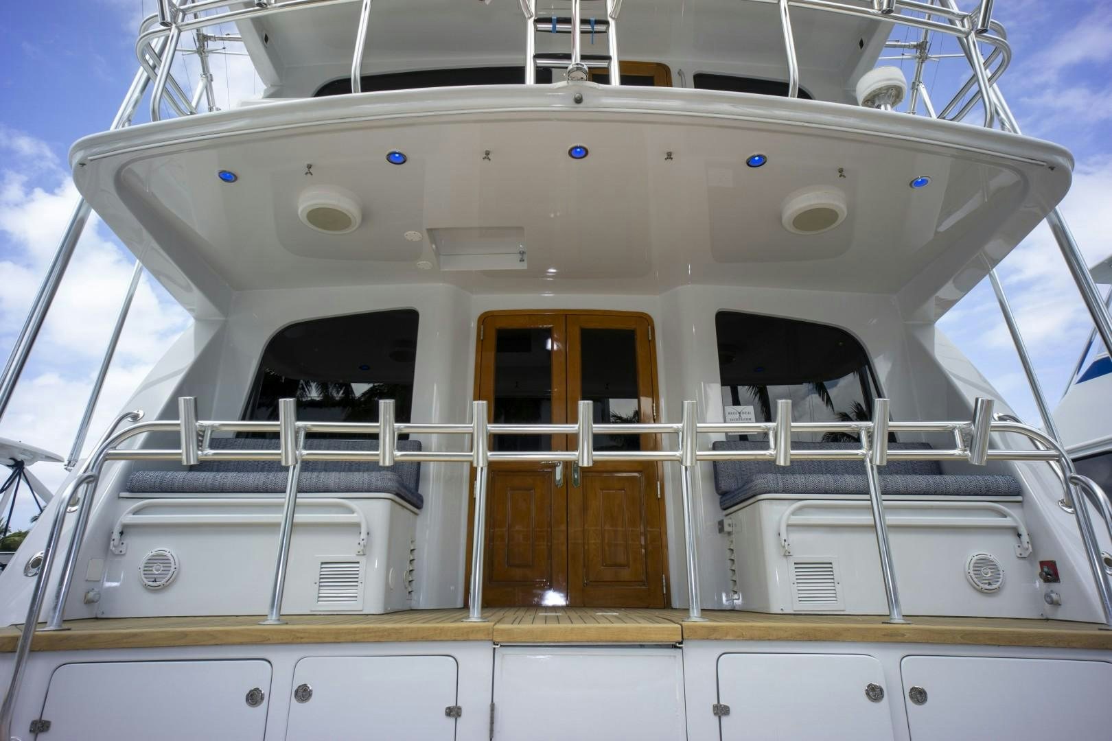 a boat with a door open aboard REEL DEAL Yacht for Sale