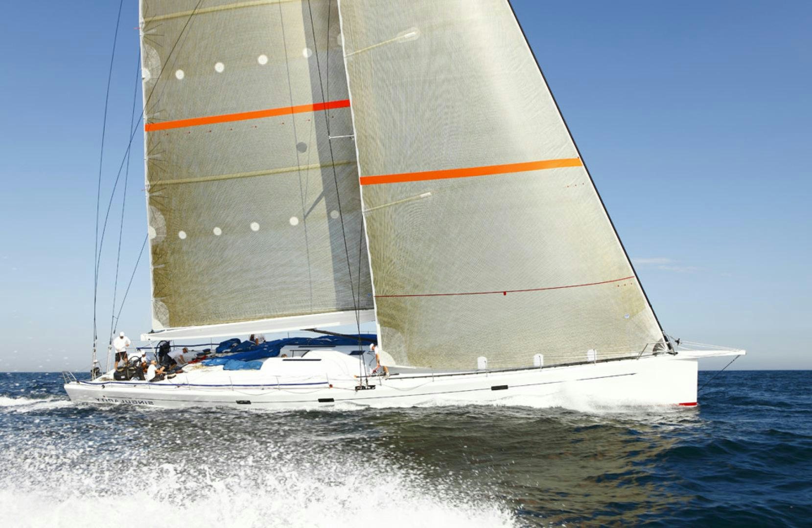 a sailboat on the water aboard SINGULARITY Yacht for Sale