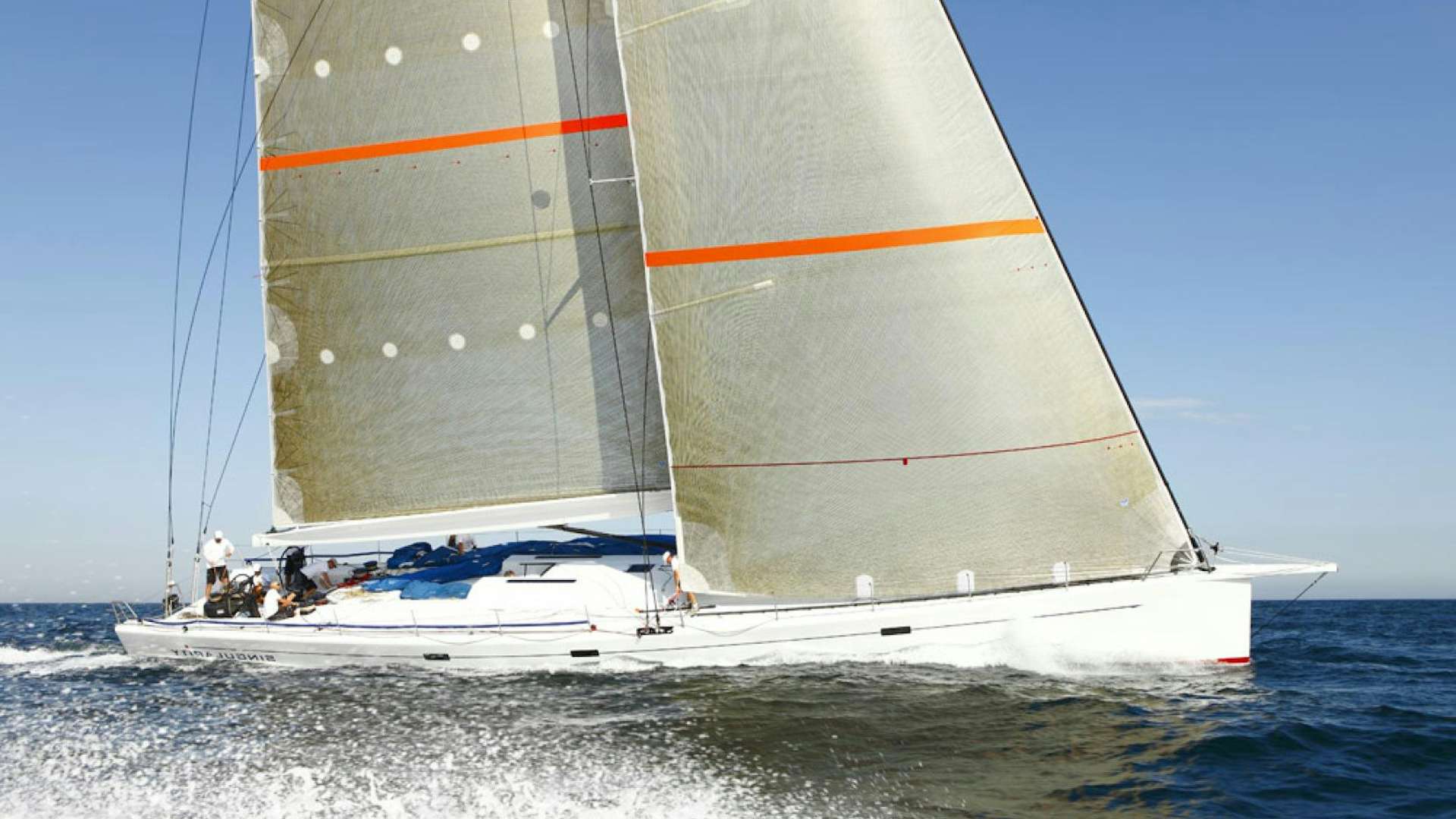 a sailboat on the water aboard SINGULARITY Yacht for Sale
