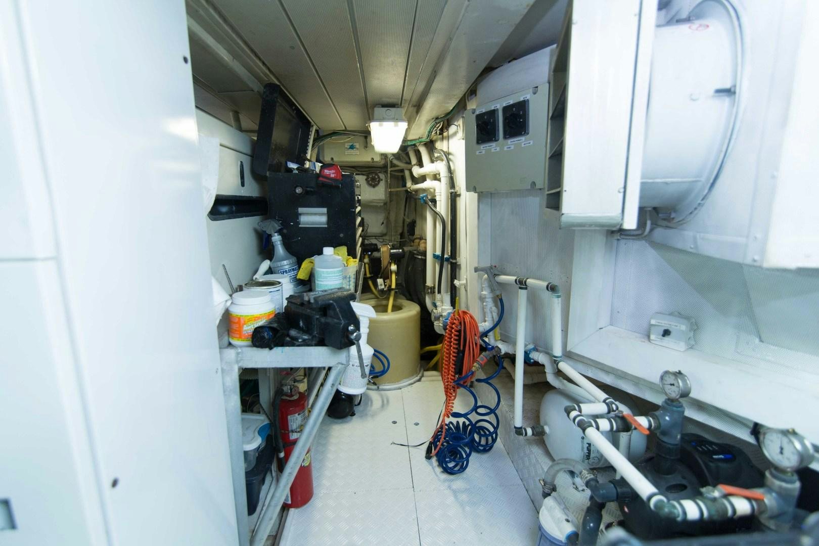 a room with equipment and tools aboard ENCHANTED LADY Yacht for Sale