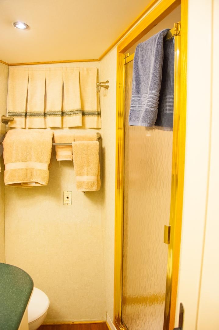 towels on a rack aboard OCEAN ROMANCE Yacht for Sale