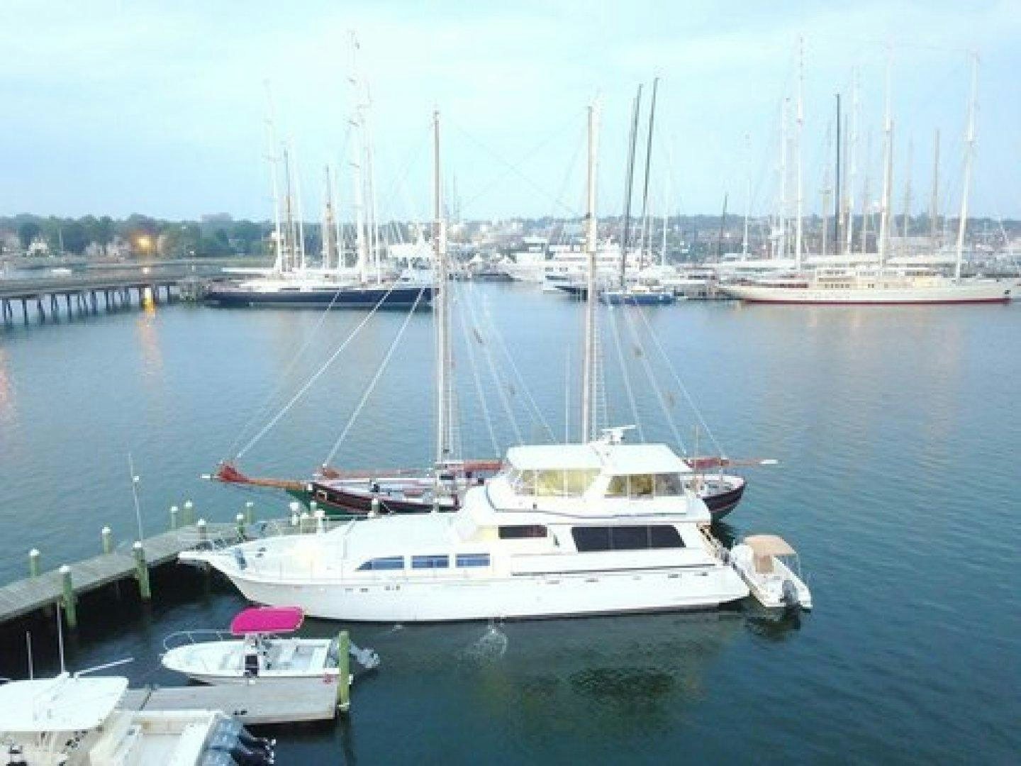 a boat in the water aboard OCEAN ROMANCE Yacht for Sale