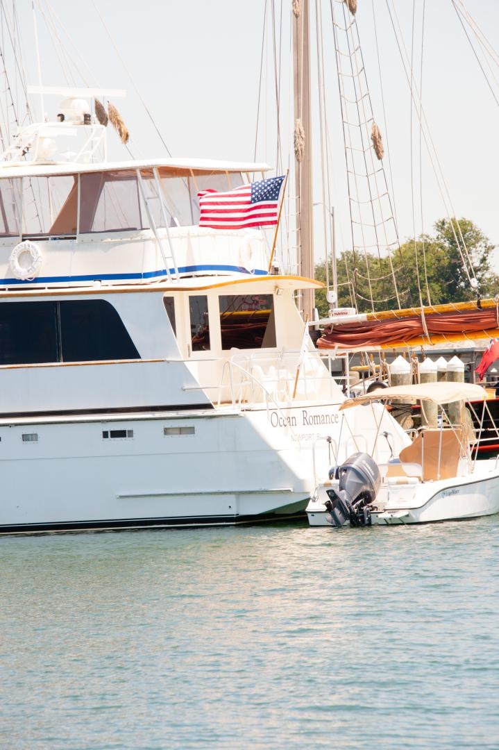 a boat on the water aboard OCEAN ROMANCE Yacht for Sale