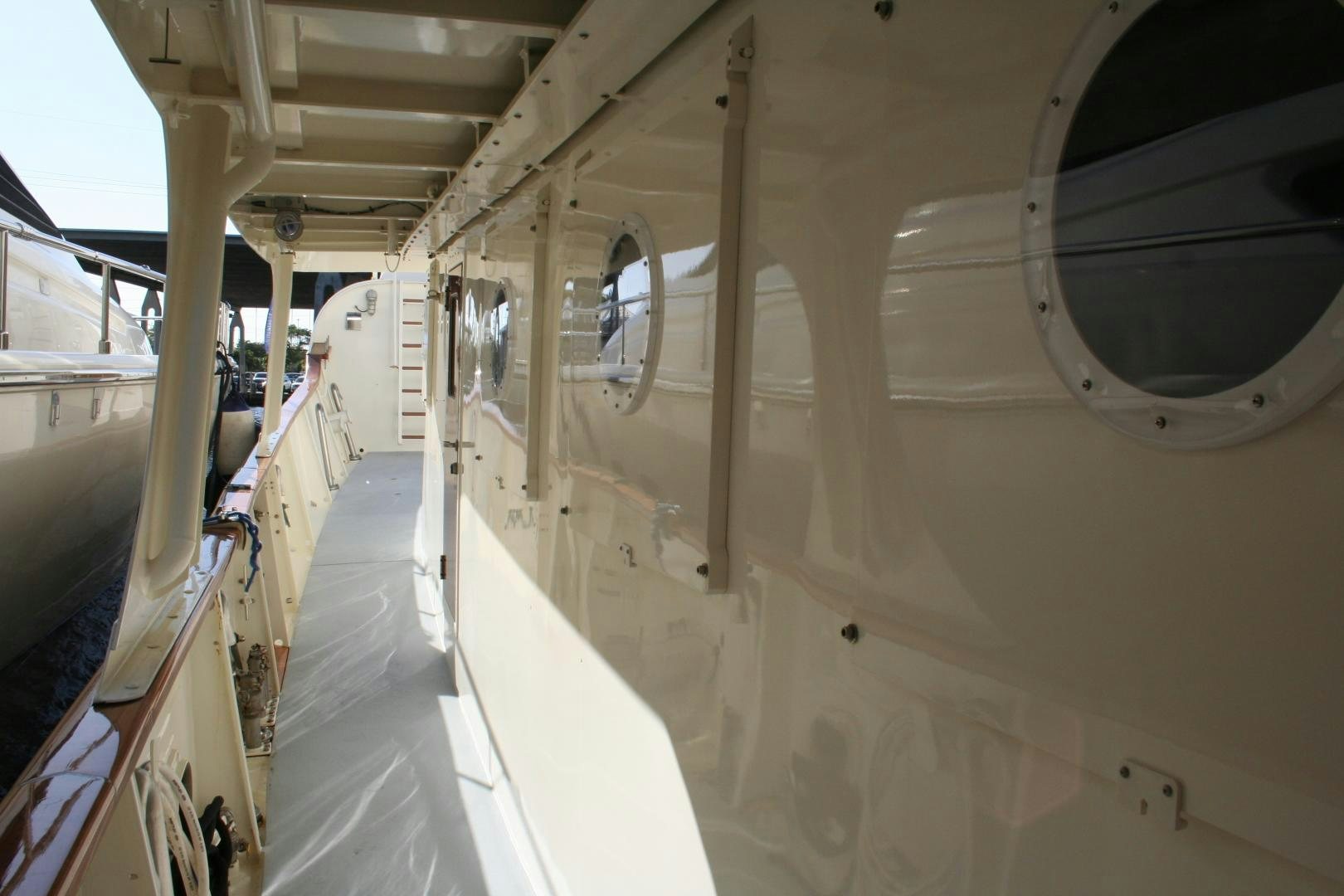 a large white vehicle aboard SINDBAD Yacht for Sale