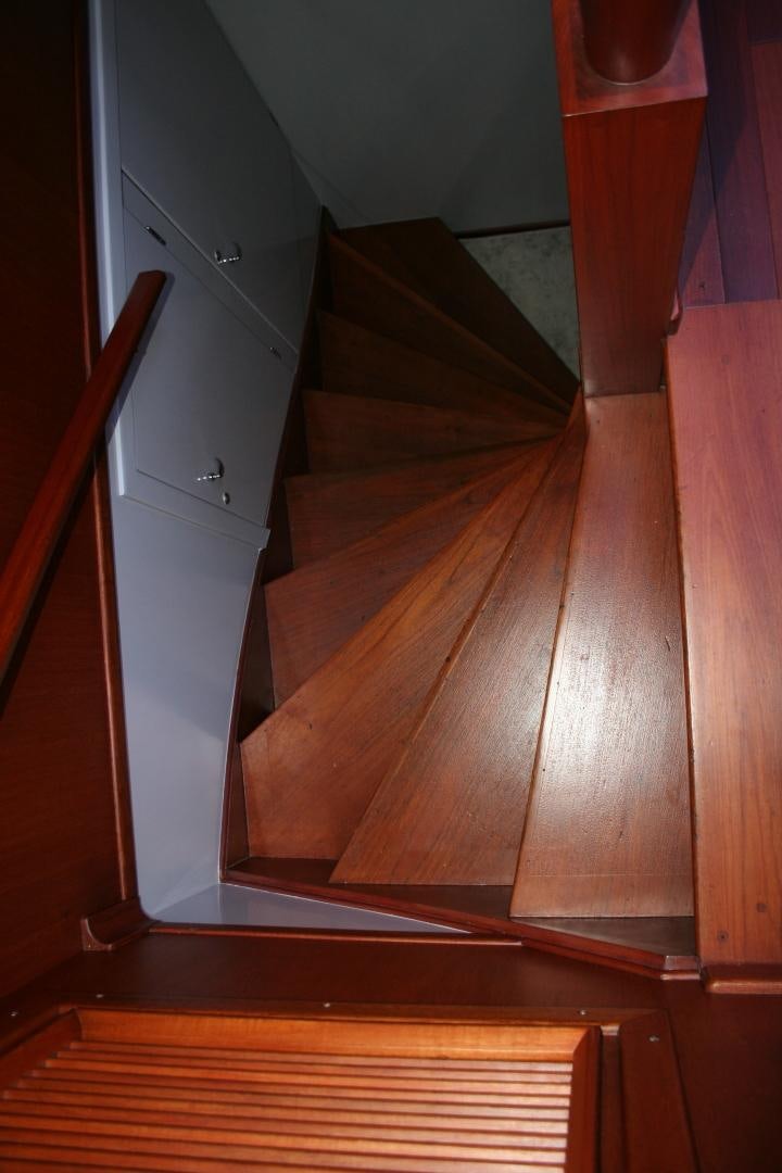 a wooden floor with a drawer aboard SINDBAD Yacht for Sale