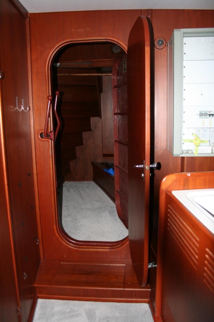 a door with a mirror aboard SINDBAD Yacht for Sale