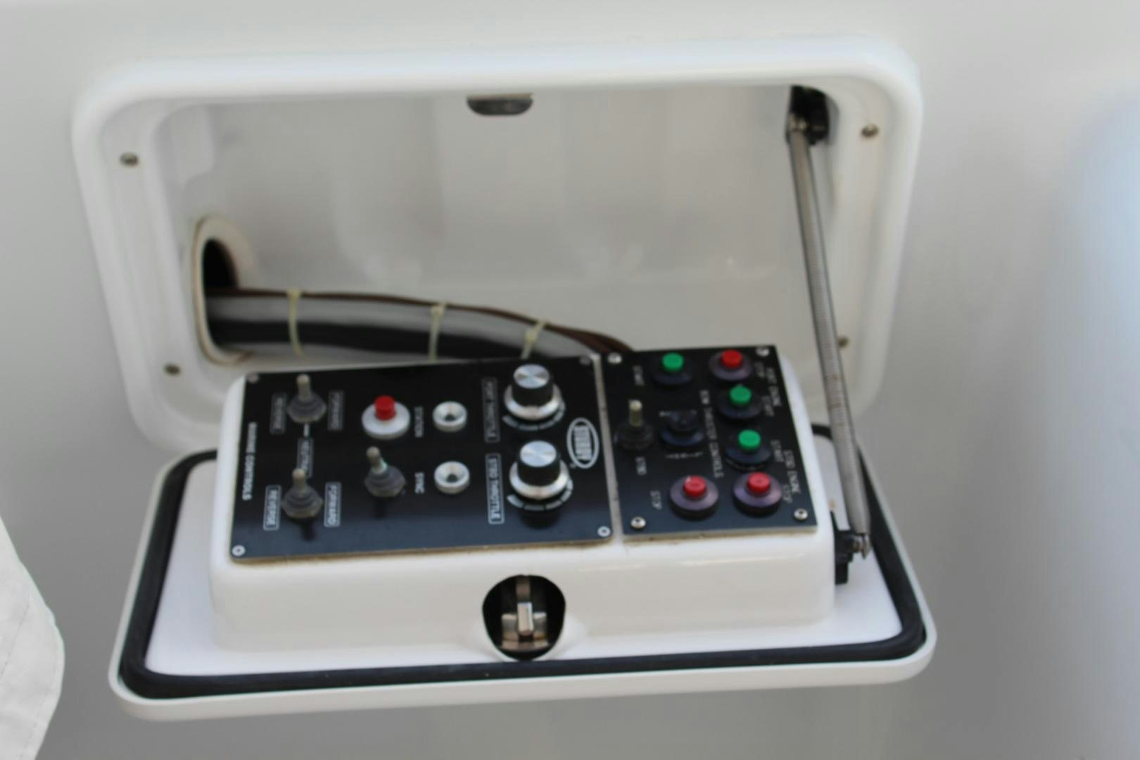 a black and white electronic device aboard No Name Yacht for Sale