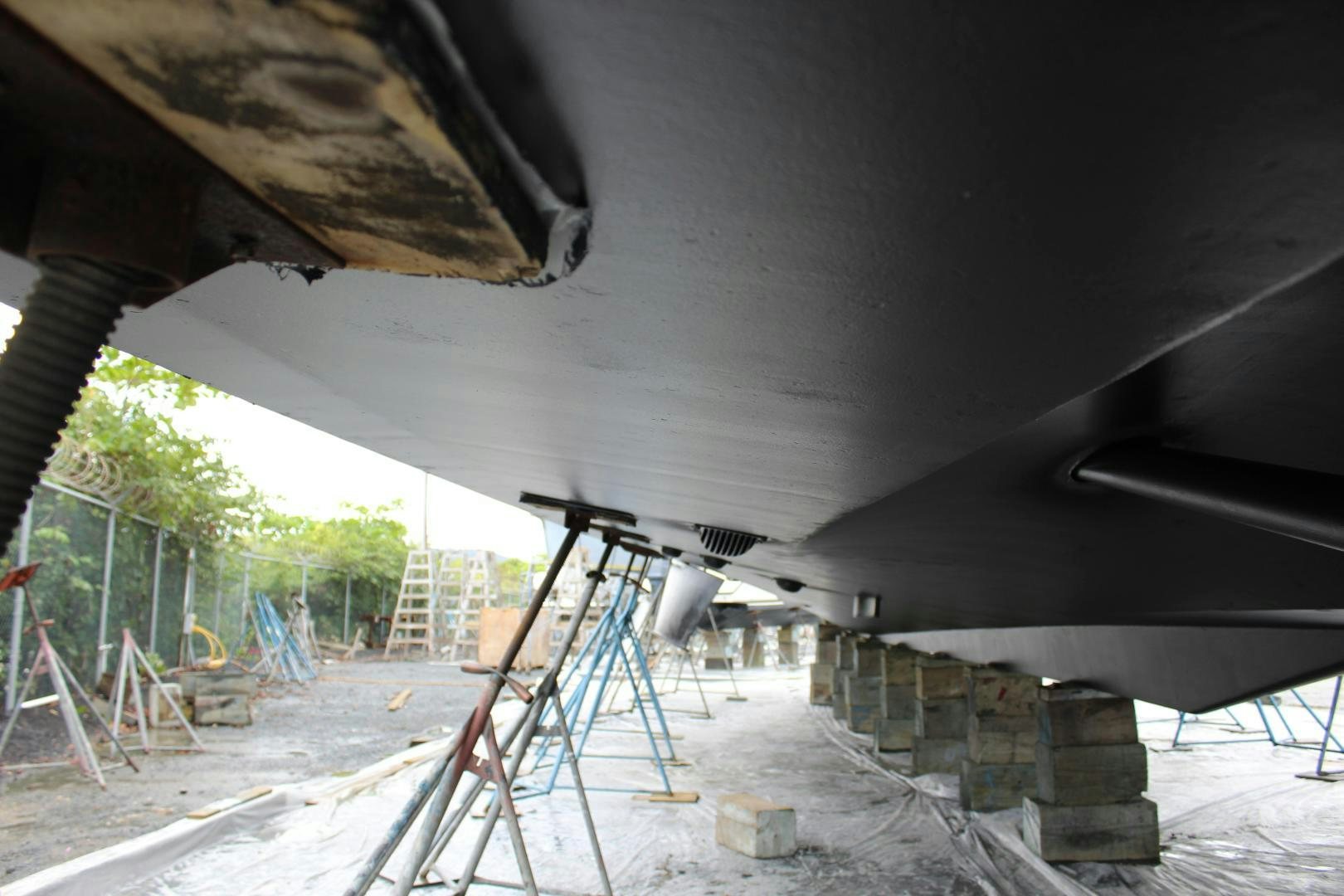 a group of ladders under a bridge aboard No Name Yacht for Sale