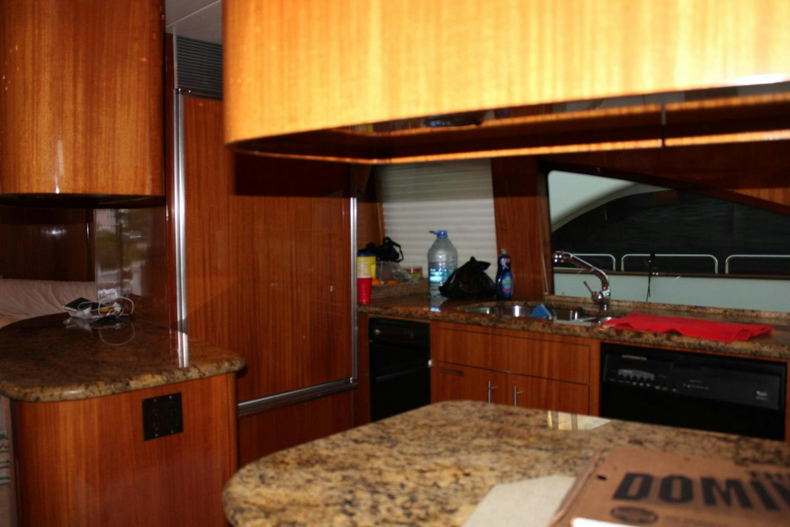 a kitchen with a sink and a countertop aboard No Name Yacht for Sale
