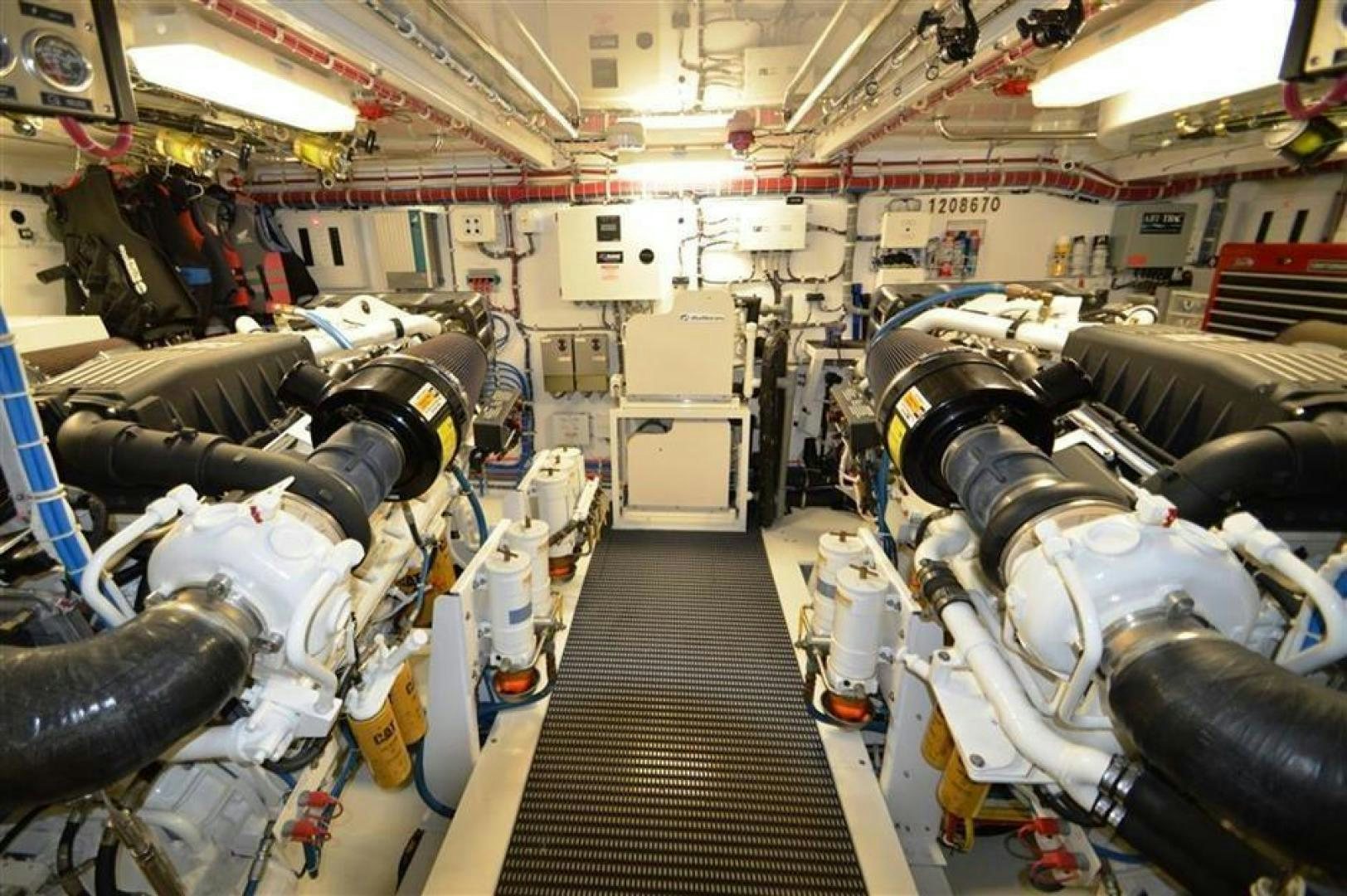 a room full of motorcycles aboard VICTORY Yacht for Sale