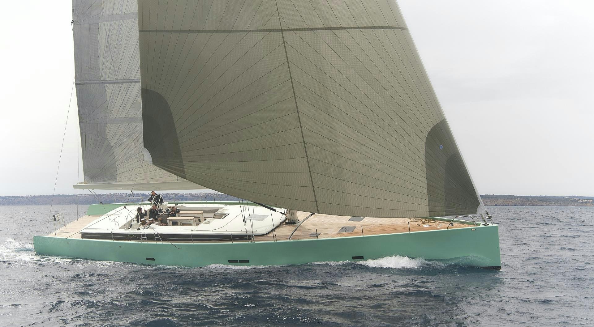 a sailboat on the water aboard cool breeze Yacht for Sale