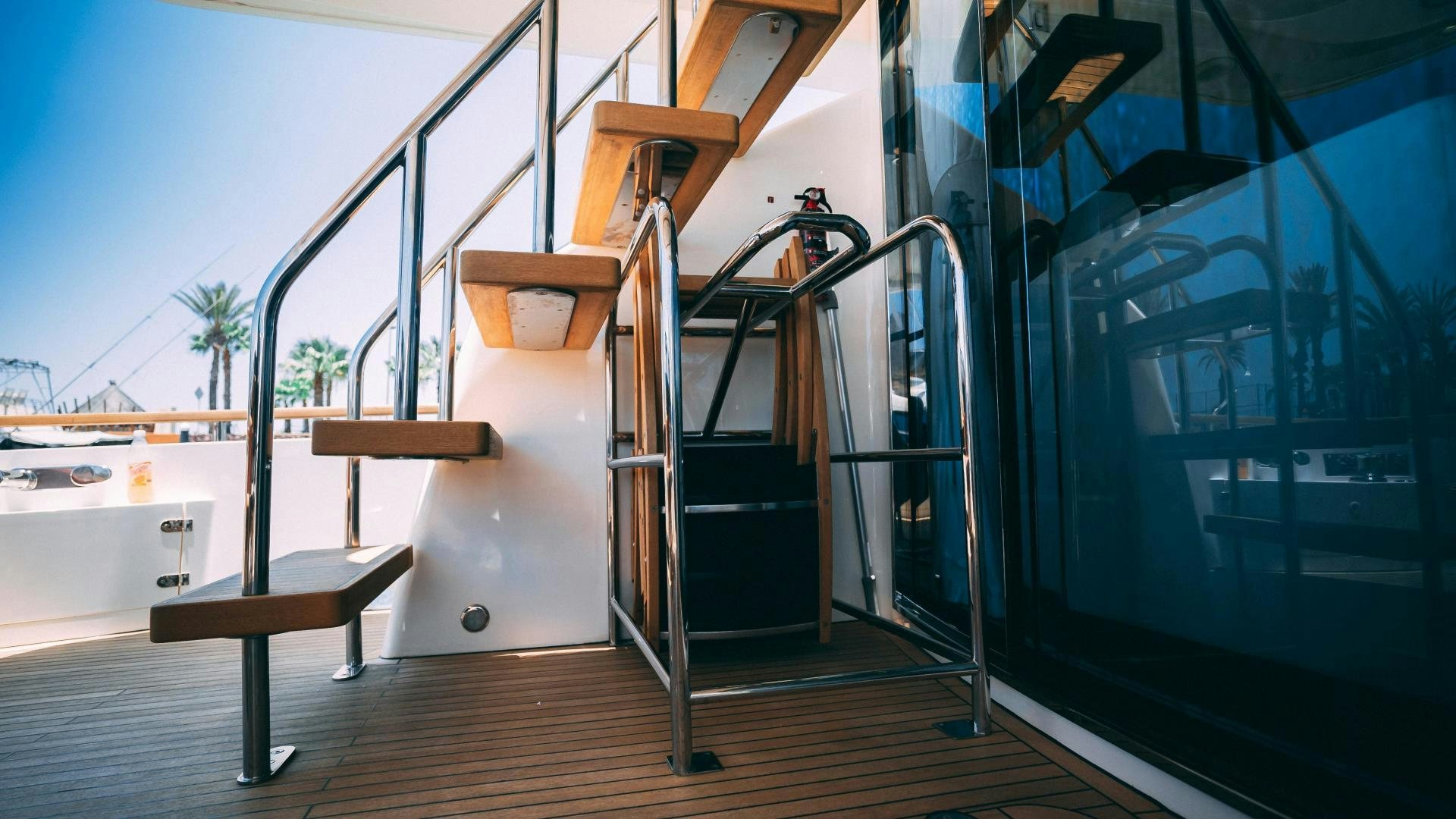 a slide in a room aboard OCHO UNO Yacht for Sale