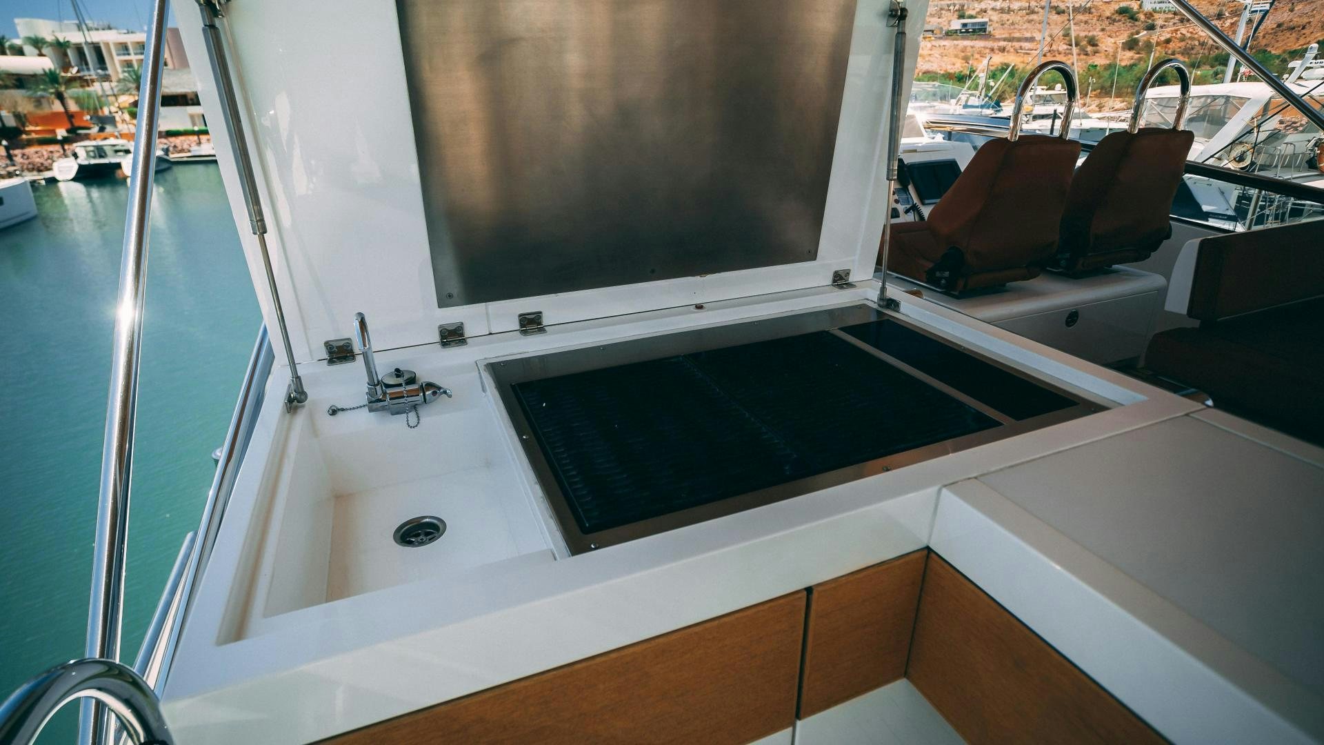 a large bathtub with a sink aboard OCHO UNO Yacht for Sale