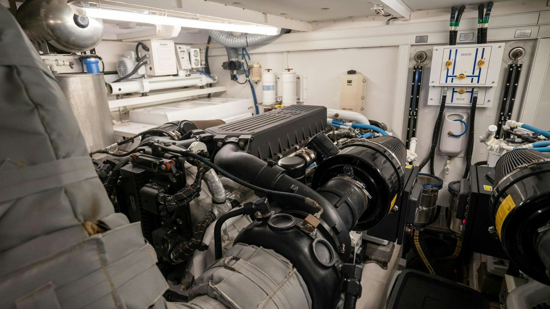 a room full of machinery aboard OCHO UNO Yacht for Sale