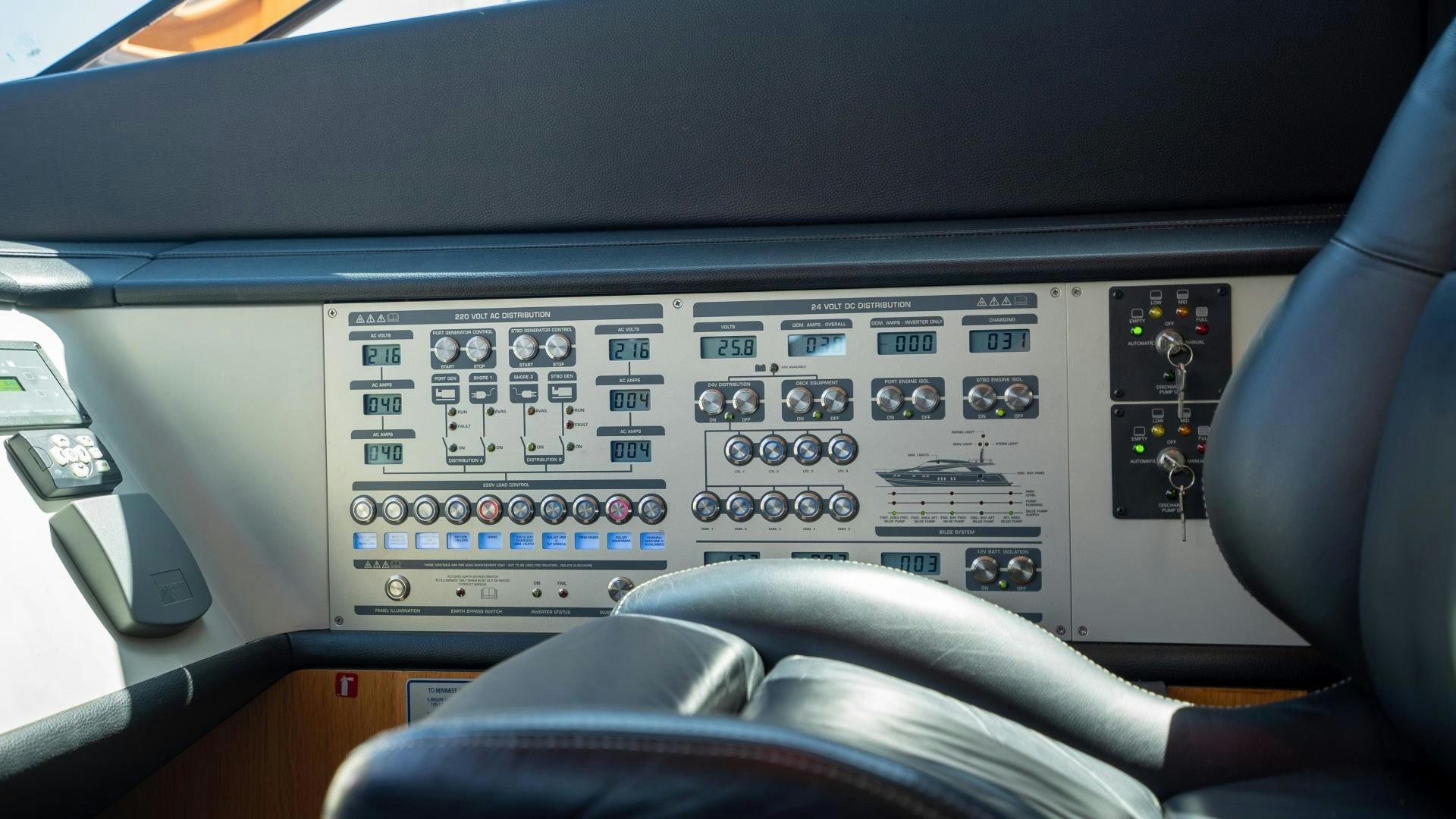 the inside of a car aboard OCHO UNO Yacht for Sale