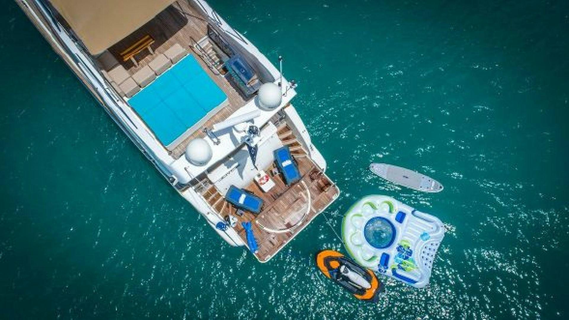 a satellite over a body of water aboard NO LIMITS Yacht for Sale