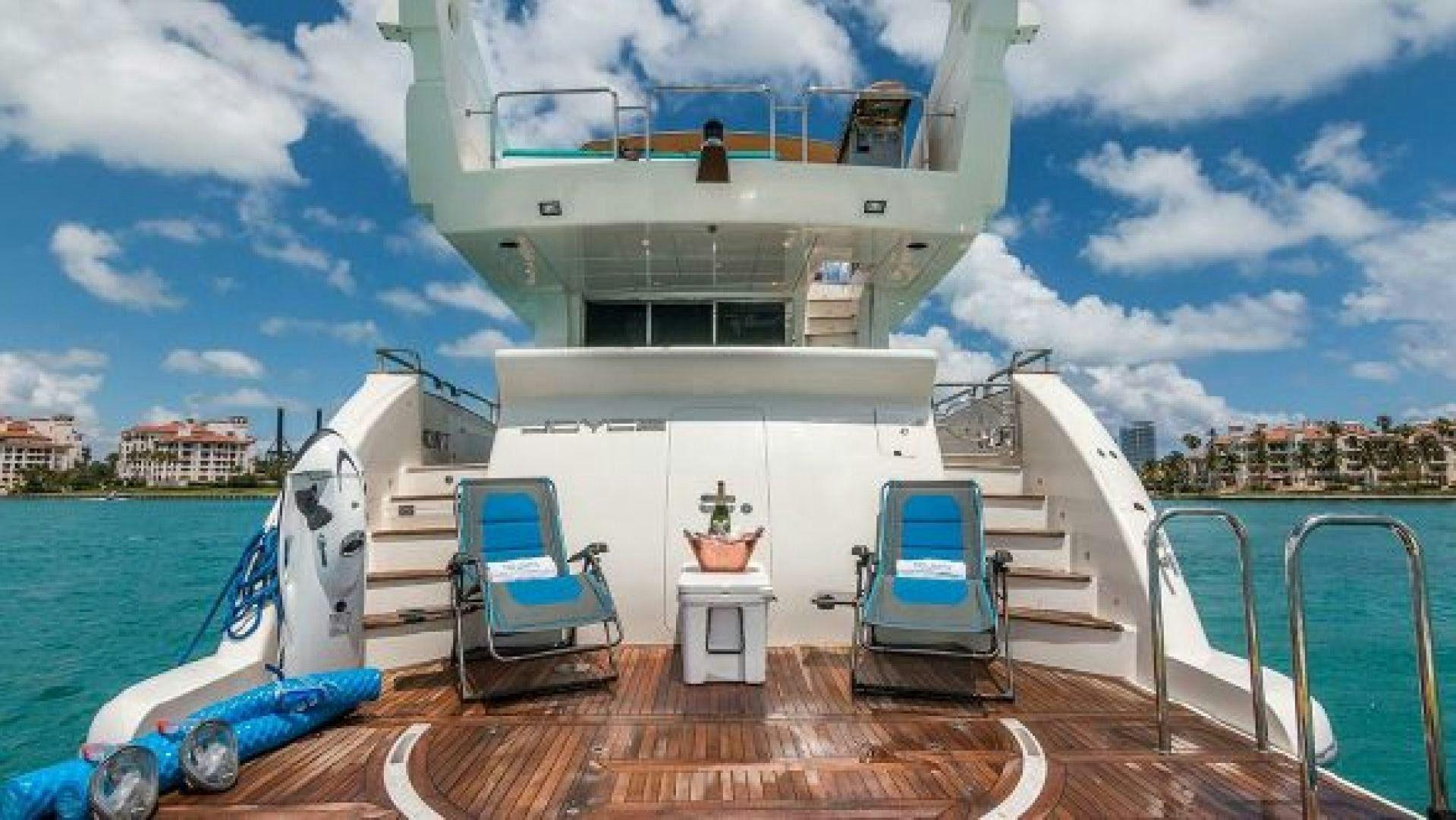 a boat on a dock aboard NO LIMITS Yacht for Sale