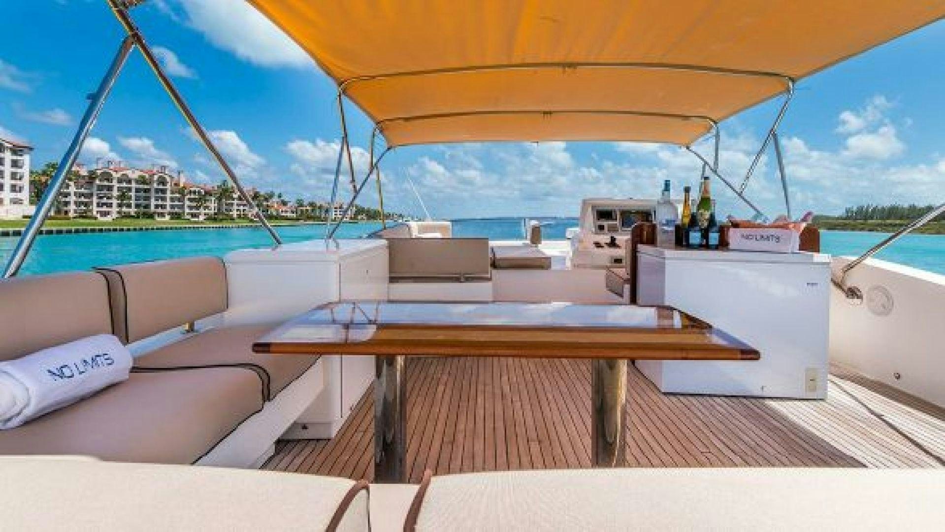 a table on a boat aboard NO LIMITS Yacht for Sale