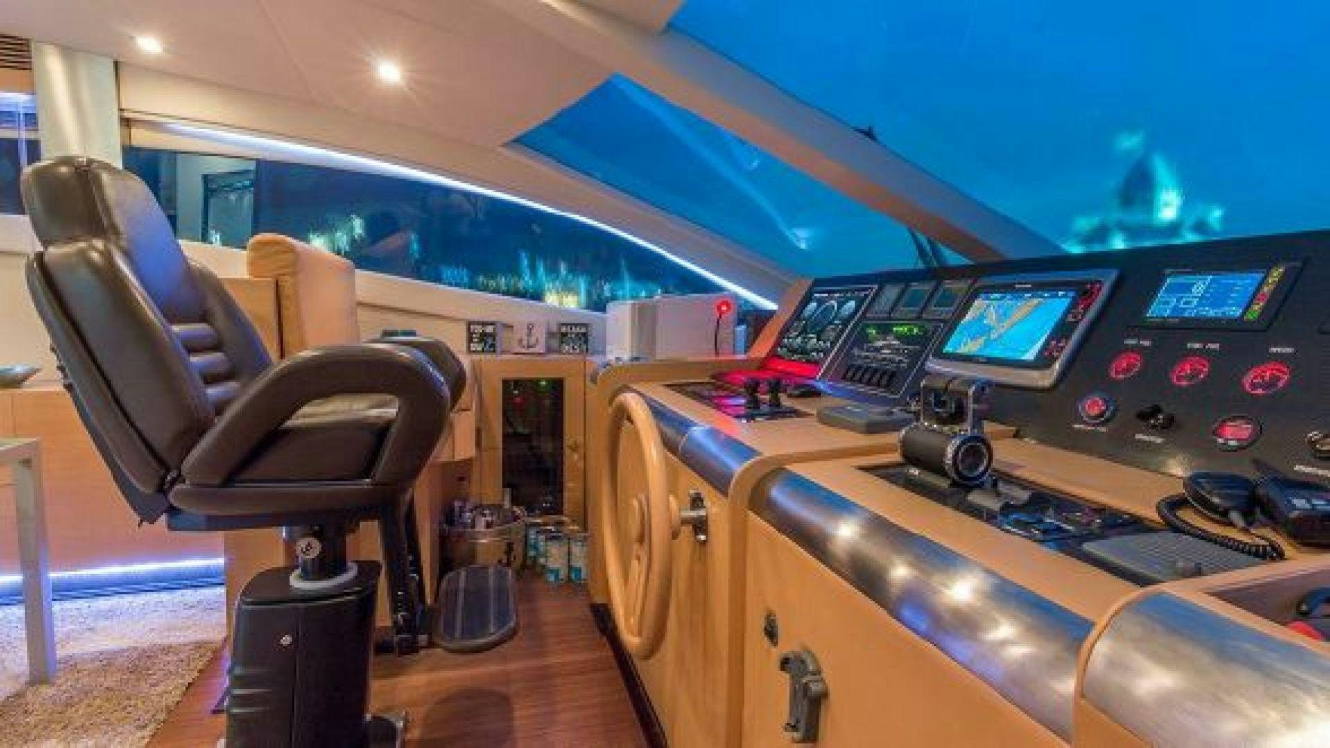 a control panel in a control room aboard NO LIMITS Yacht for Sale