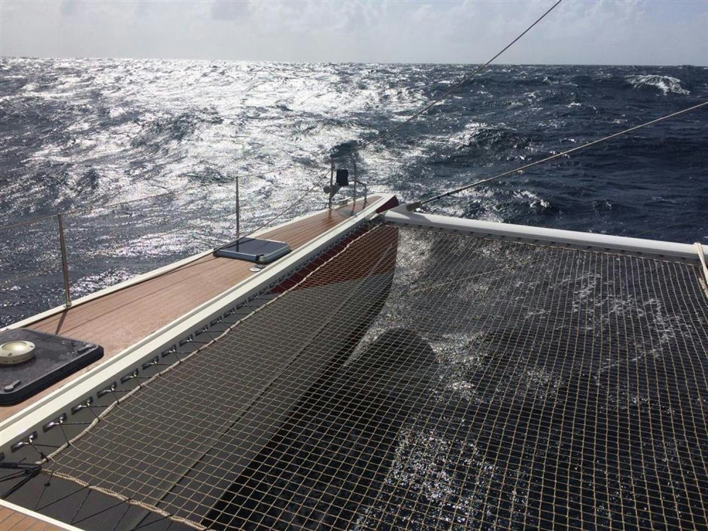 a deck of a ship aboard HELICAT RED Yacht for Sale