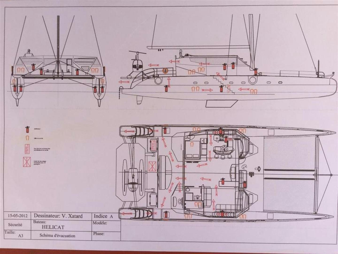 diagram aboard HELICAT RED Yacht for Sale