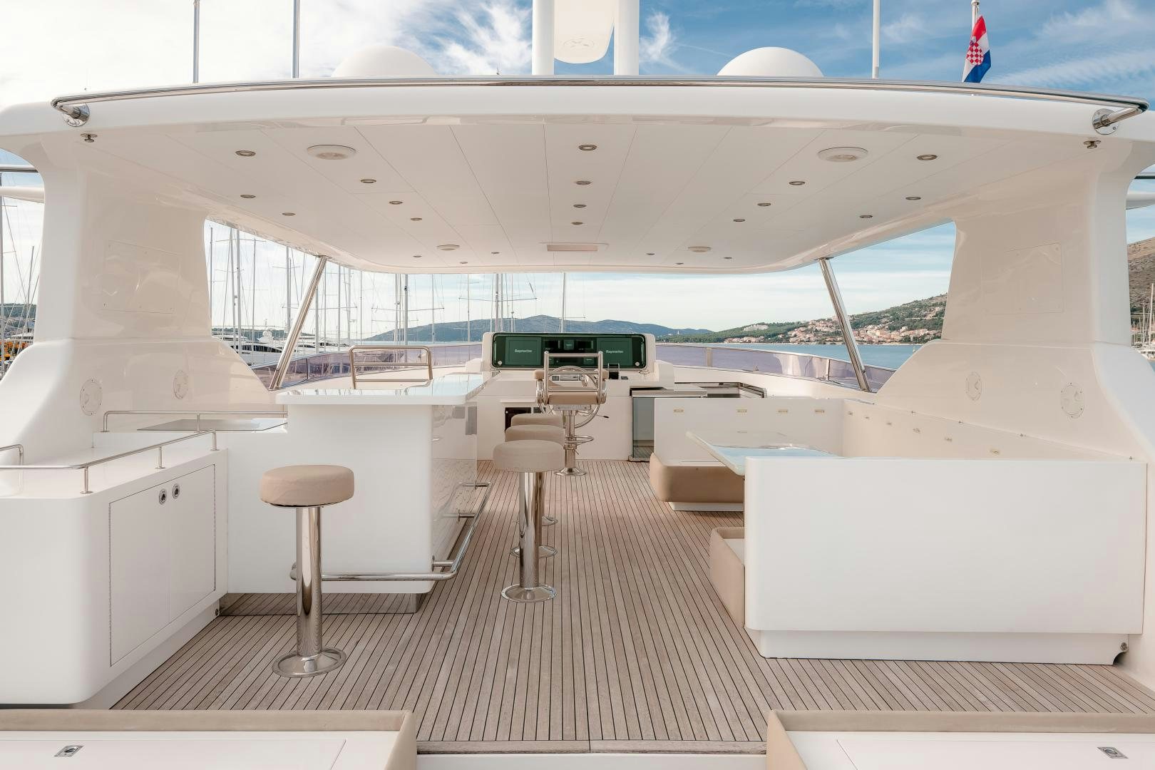 inside of a white yacht aboard VIRGIN GOLD Yacht for Sale