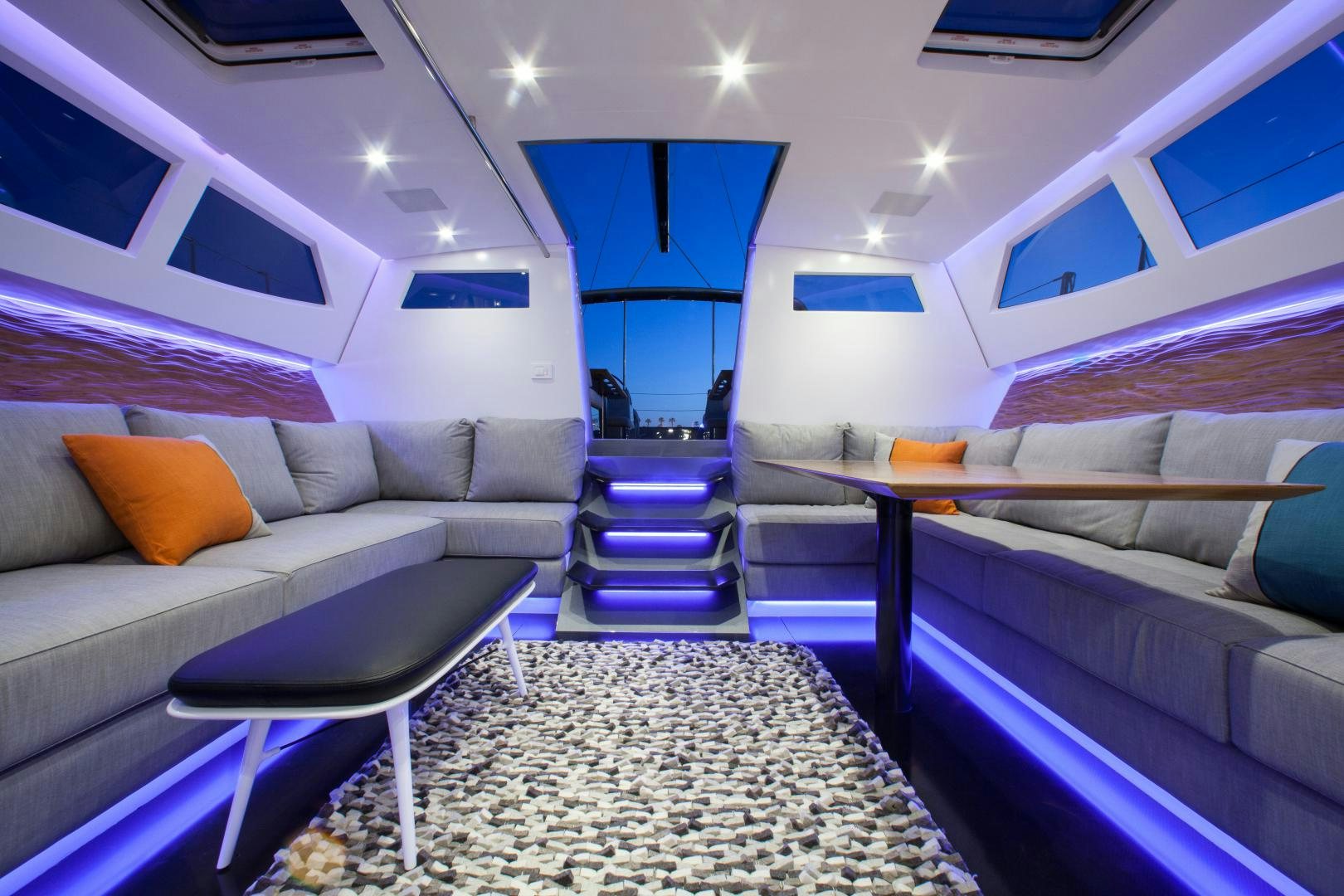inside of a train aboard AANDEEL Yacht for Sale