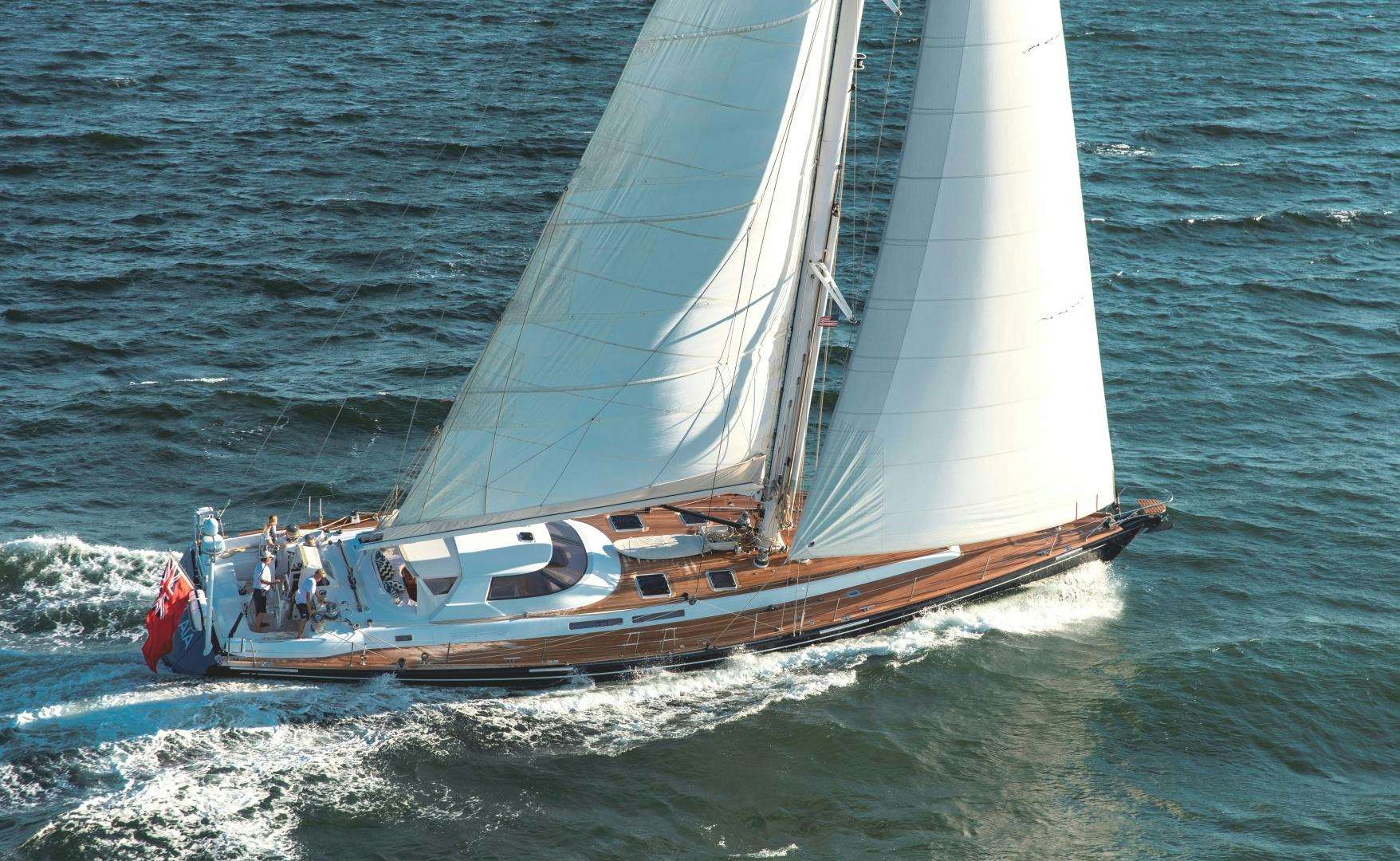 a sailboat on the water aboard aglaia Yacht for Sale