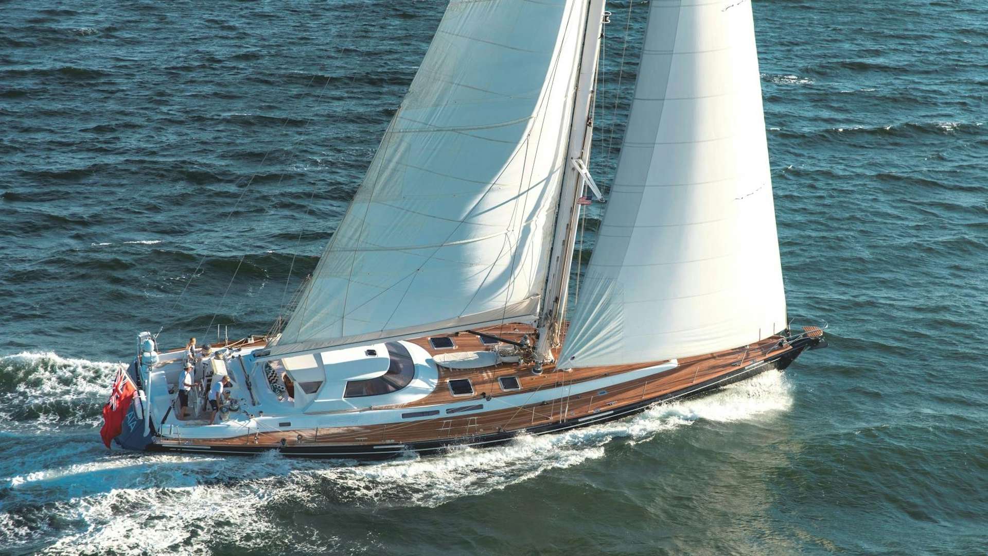 a sailboat on the water aboard aglaia Yacht for Sale