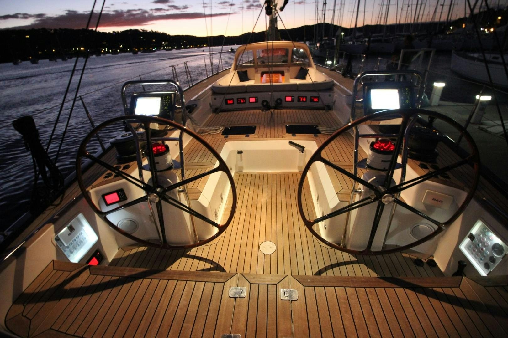 inside of a cockpit aboard kiamar Yacht for Sale