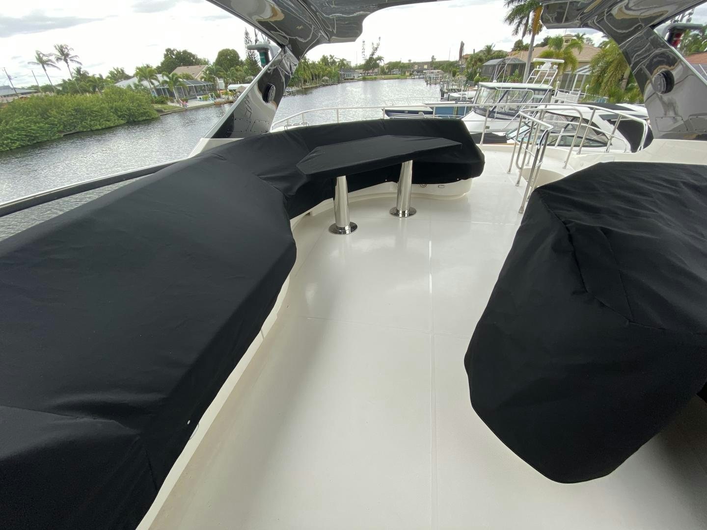 a black object on a white surface aboard No Name Yacht for Sale