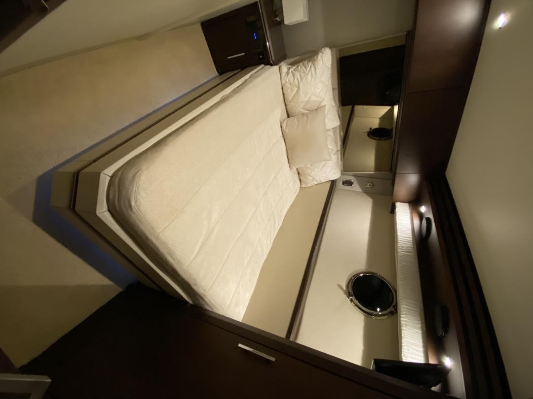 a bathroom with a large mirror aboard No Name Yacht for Sale