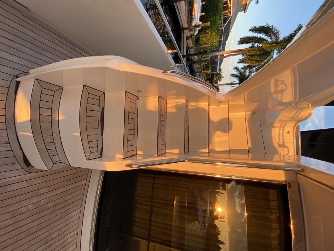 a building with a large sign aboard No Name Yacht for Sale