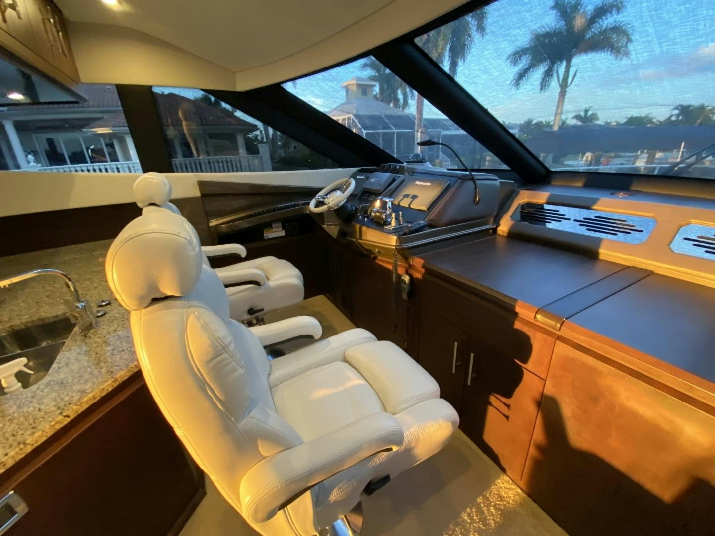 inside of a car aboard No Name Yacht for Sale
