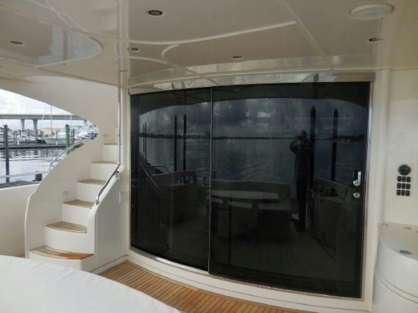 a large glass door leading to a balcony aboard No Name Yacht for Sale
