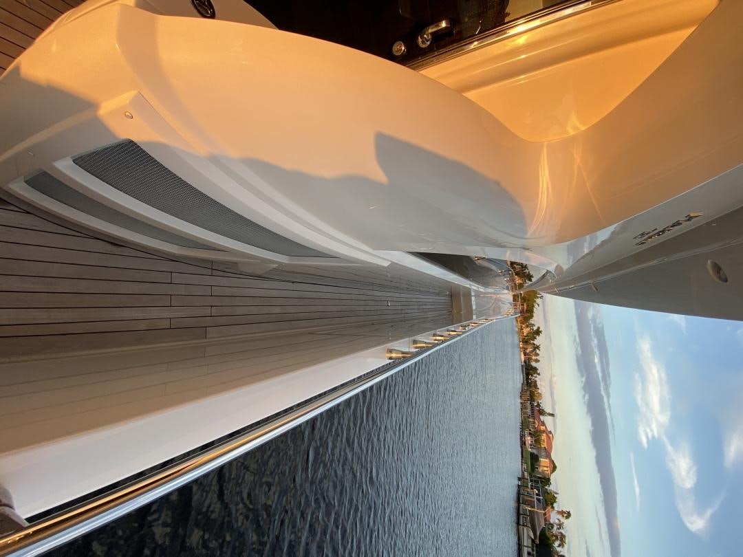 a large white airplane aboard No Name Yacht for Sale