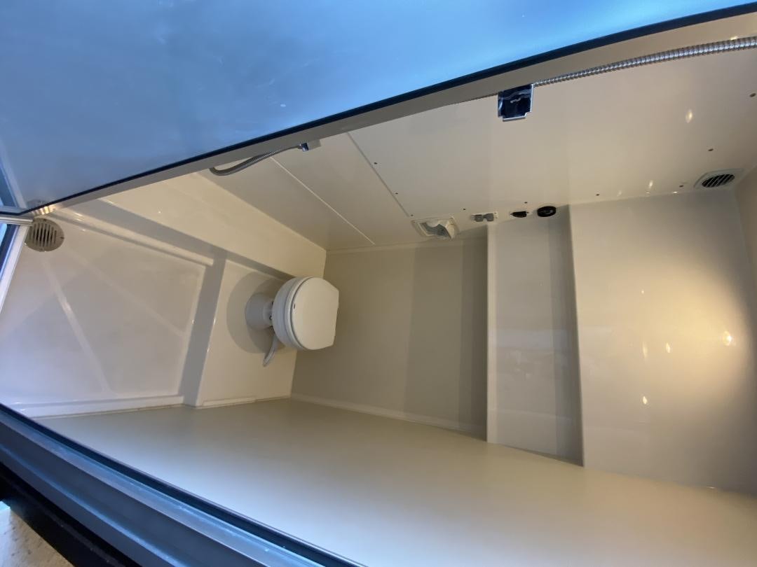 a white ceiling with a light aboard No Name Yacht for Sale