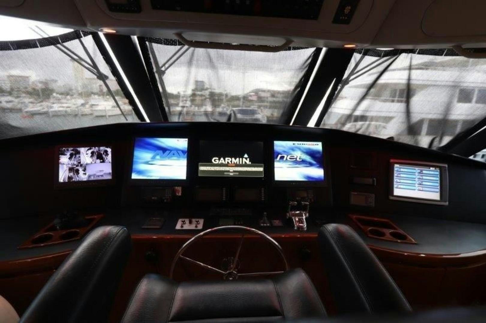 a room with many screens aboard No Name Yacht for Sale