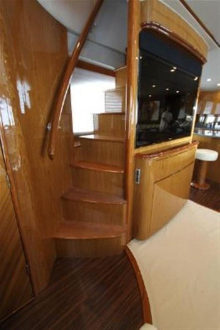 a wooden door with a mirror above it aboard No Name Yacht for Sale