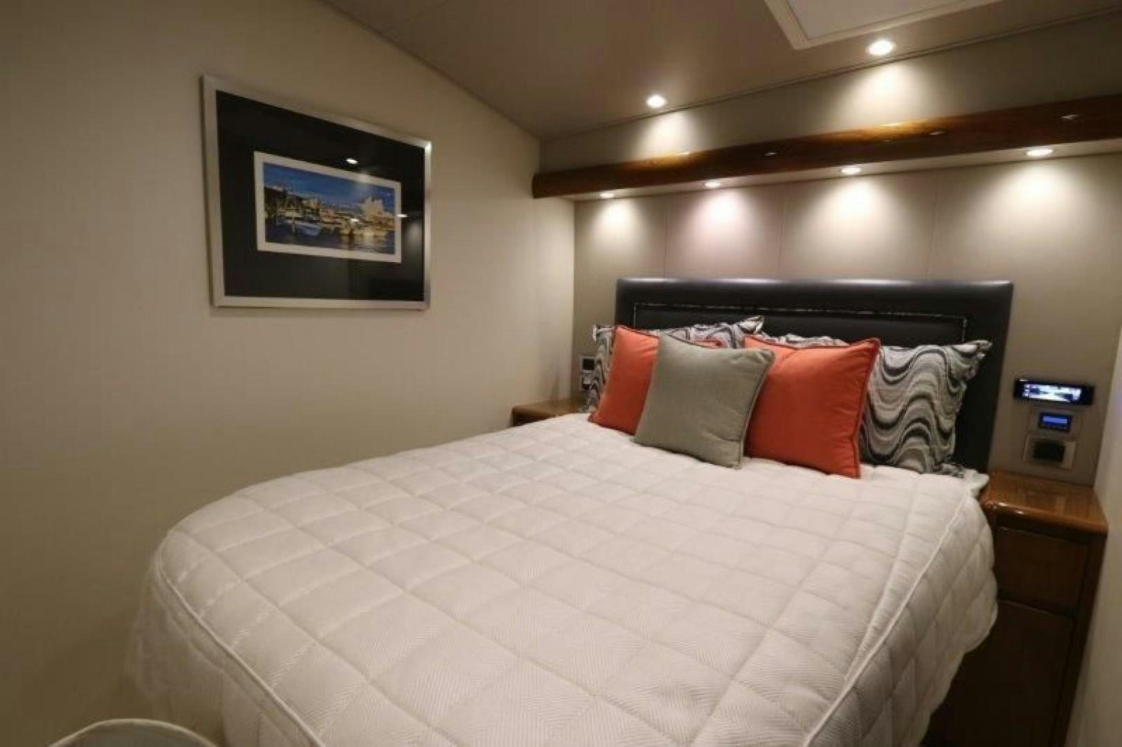 a bed with pillows aboard No Name Yacht for Sale