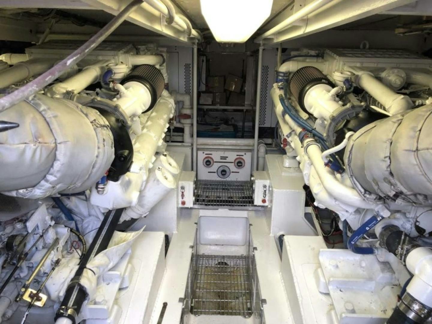 a group of robots in a room aboard PRIME TIME Yacht for Sale
