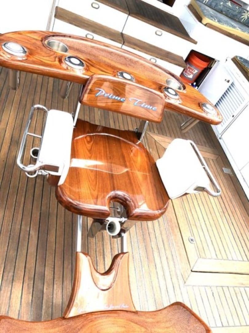 a wooden box with a handle aboard PRIME TIME Yacht for Sale