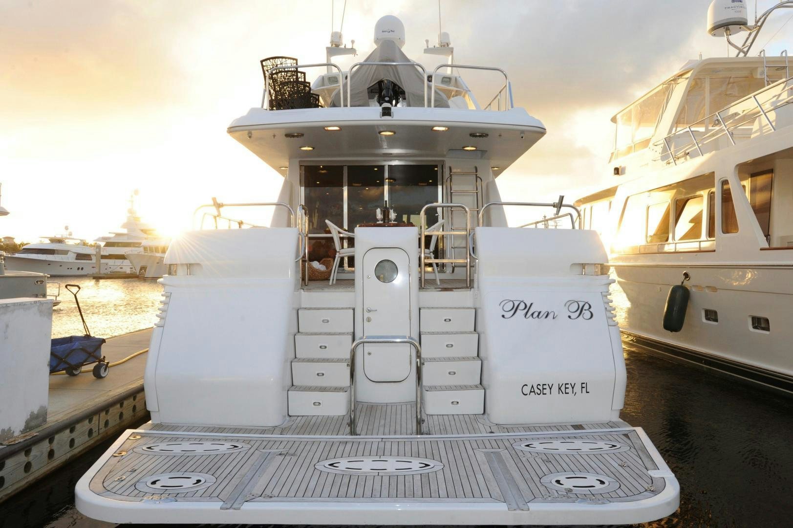 a large white machine on a boat aboard PLAN B Yacht for Sale