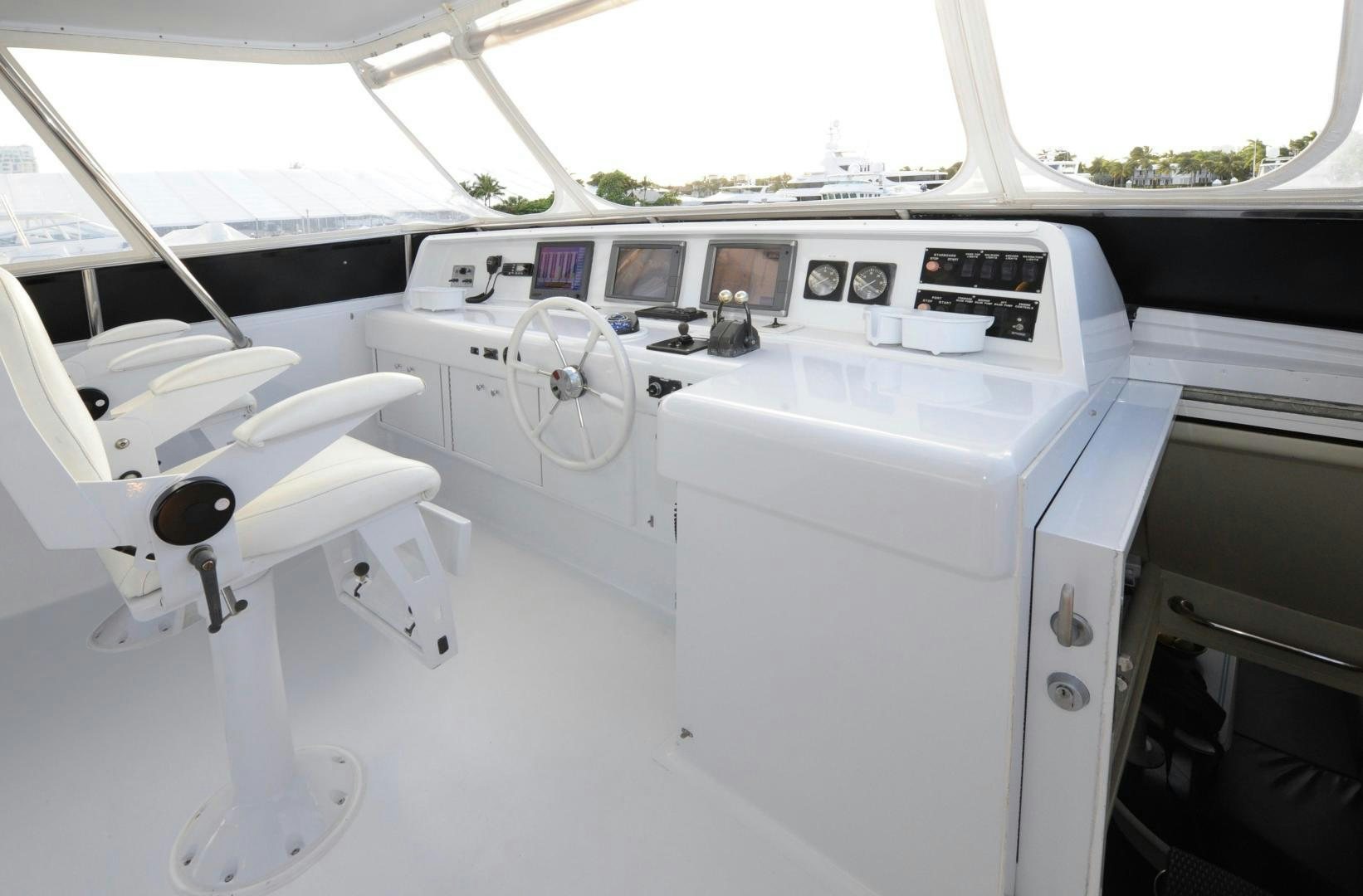 the inside of a car aboard PLAN B Yacht for Sale