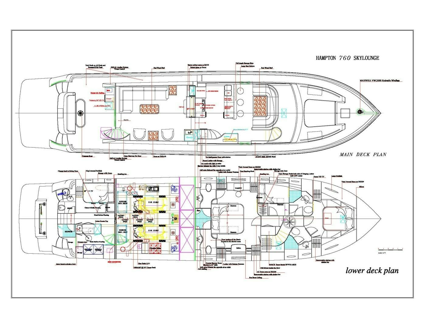 diagram aboard ODYSEA Yacht for Sale