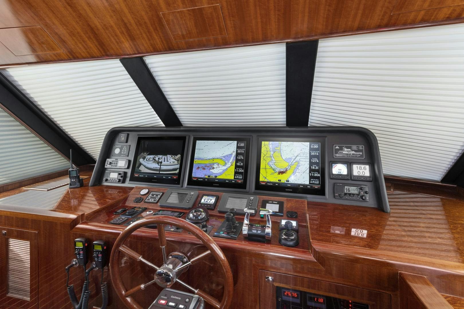 a control panel with many switches aboard ODYSEA Yacht for Sale
