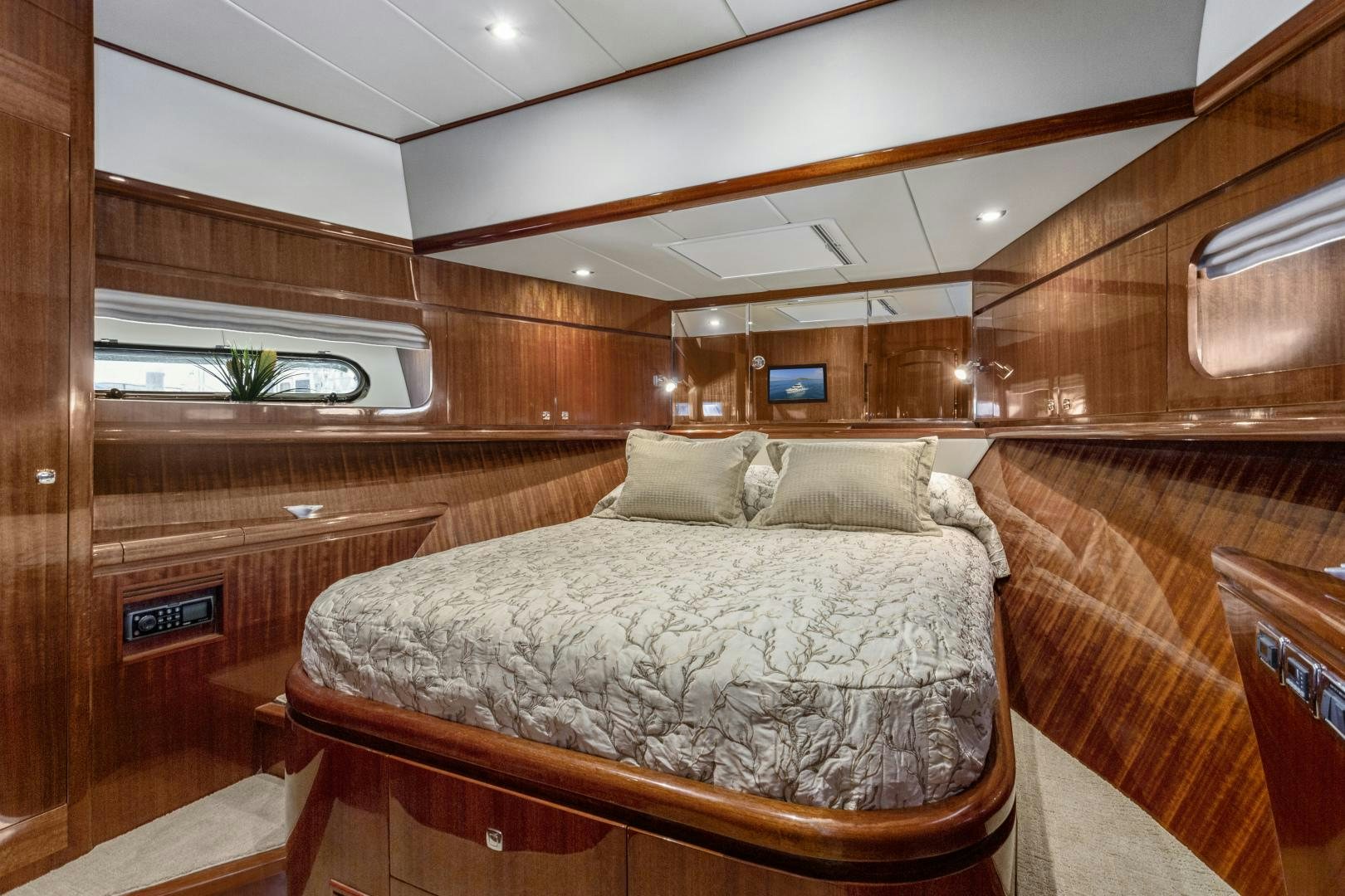 a bed in a cabin aboard ODYSEA Yacht for Sale