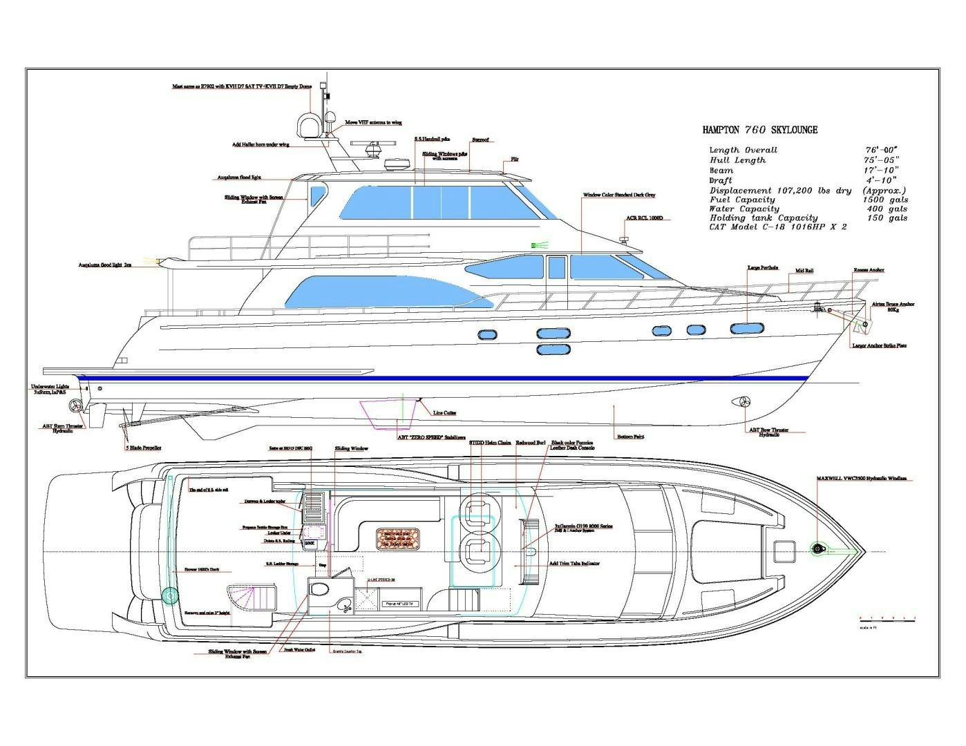 diagram aboard ODYSEA Yacht for Sale